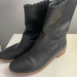 Black Women's Jack Rogers Mid-Calf Leather Boots